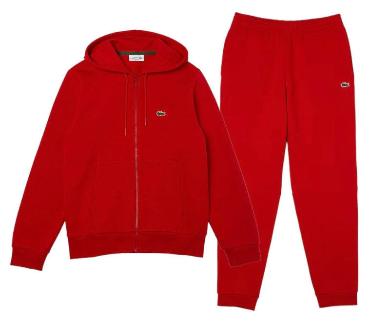 Lacoste: Cotton Fleece Jogging Suit (Red)