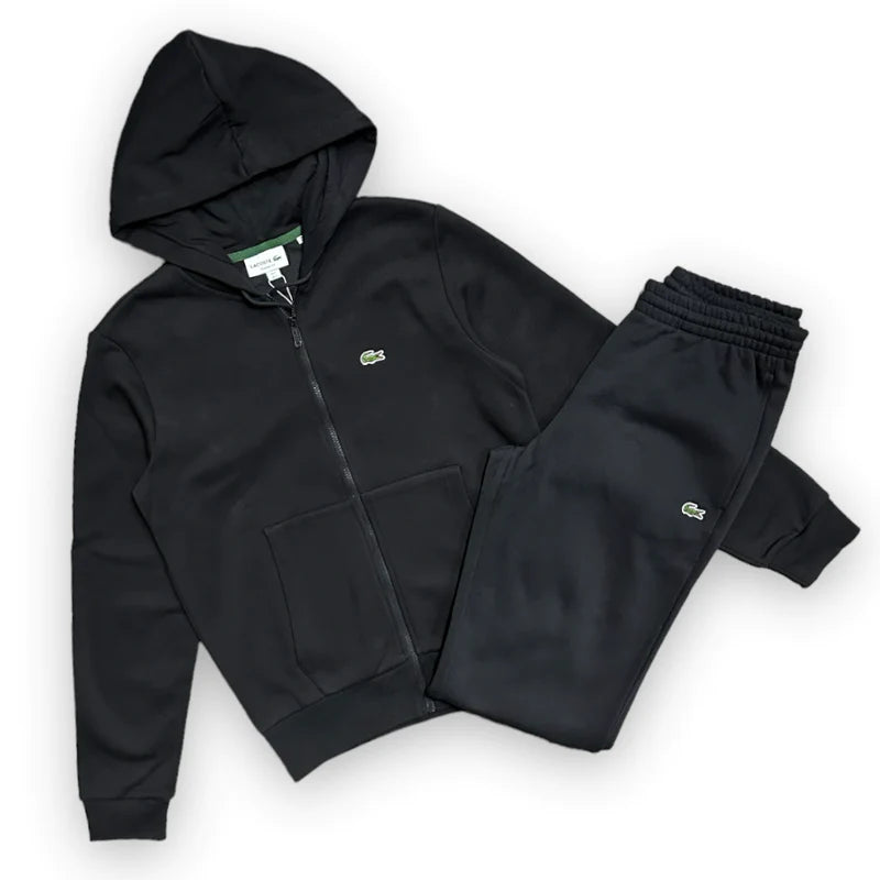 Lacoste: Cotton Fleece Jogging Suit (Black)
